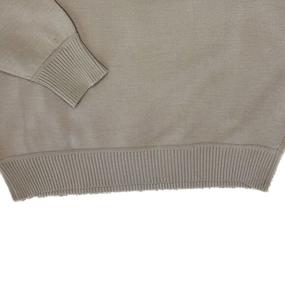 Vintage 1980s Lansons of Florida Tan Zephyr Wool and Ultra Suede Sweater. Size L - Picture 6 of 8